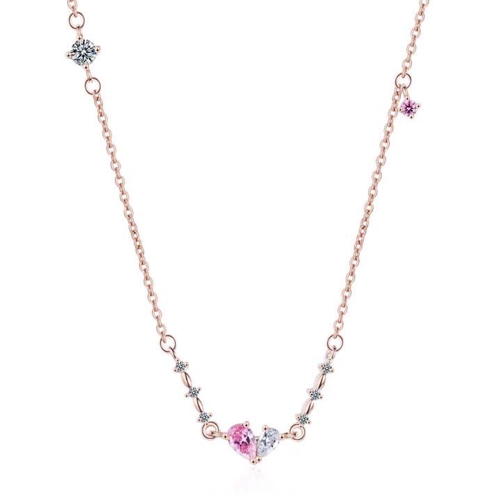 Real Money 925 Sterling Silver Simple Sweet Crystal Bownot Pendant Necklace for Women Men Wedding Party Jewelry Gift