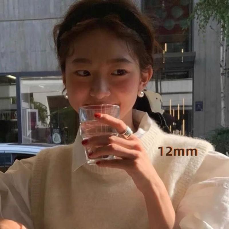 Boucles d'oreilles coréennes rétro perle aiguille argent 925 pour femmes - Style célébrité