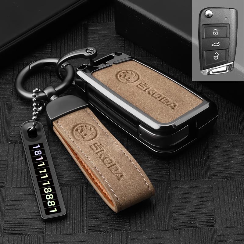 HQKI8 Car Remote Key Fob Case Cover Shell For Skoda Octivia Superb Fabia 1 2 Octavia a7 RS Superb Rapid Yeti Karoq Vision Accessories