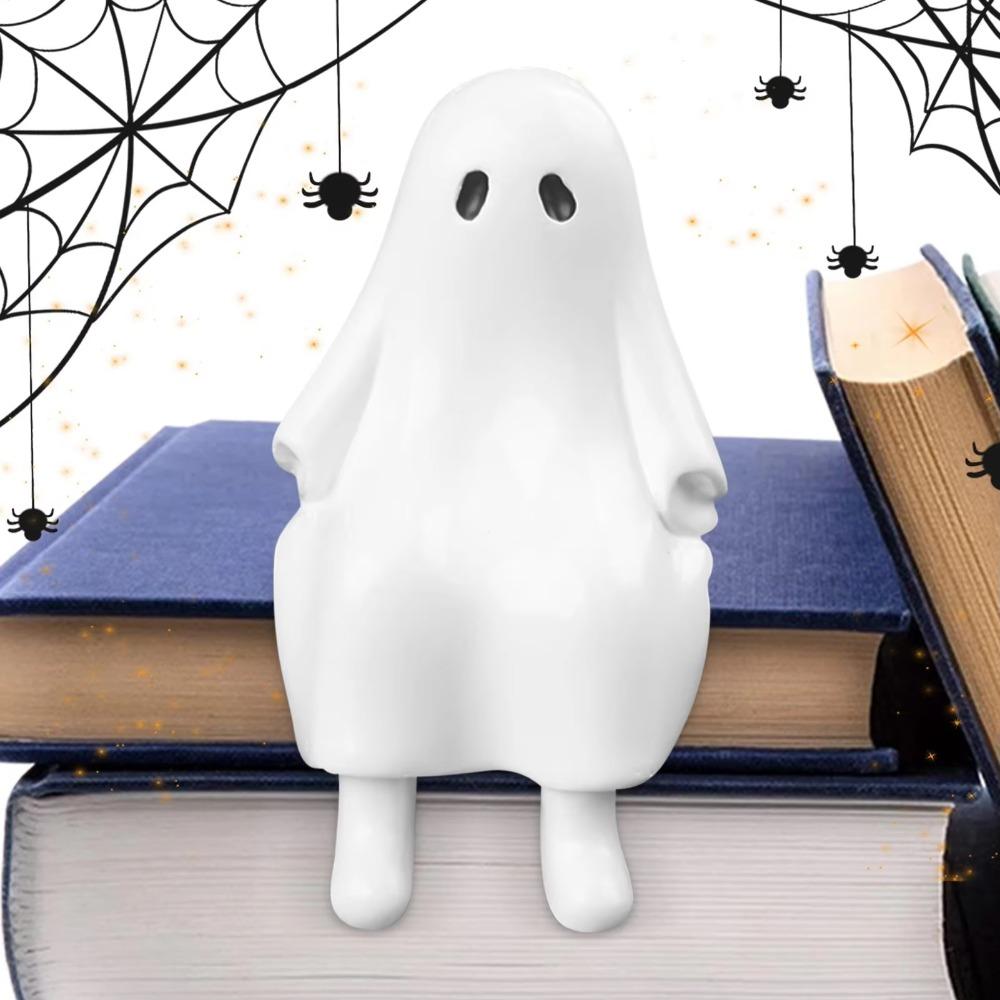 Creative Resin Halloween Ghost Figurine Cartoon Decorative Small Sculpture Funny Ghost Ornament Haunted House Prop
