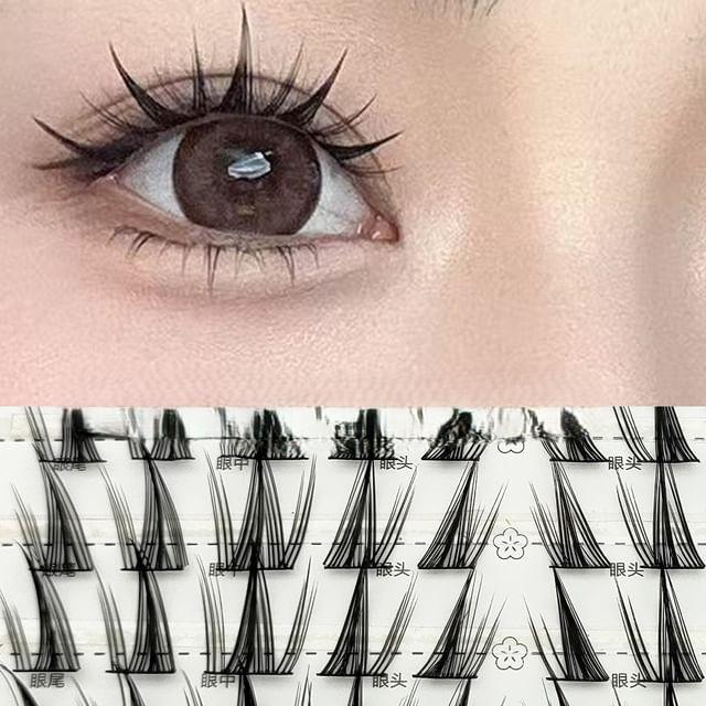 

Aimo - Individual Cluster False Eyelashes (Various Designs) Glue-Free - 10 Rows - Black - One Size