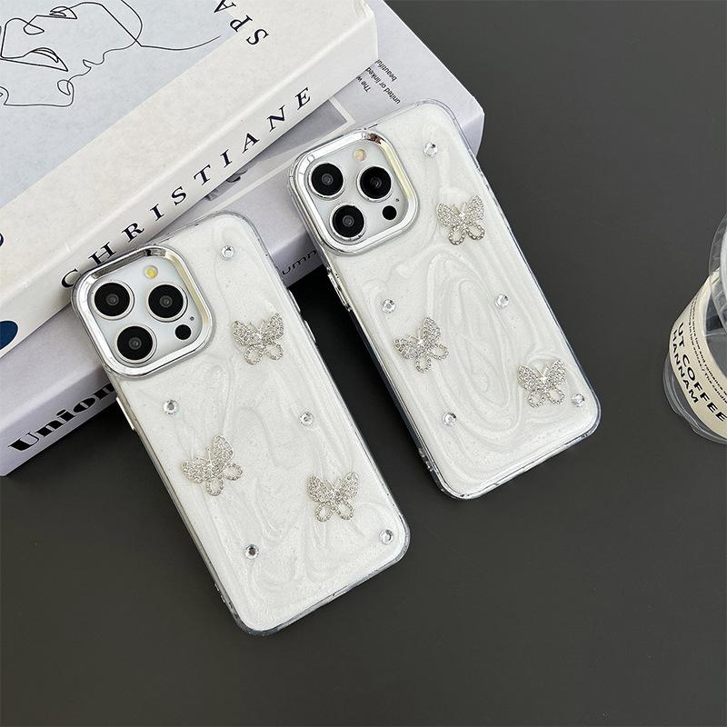 Rhinestone Butterfly Phone Case for IPhone15Promax Epoxy Glitter for Apple 1716 Women's Light Luxury