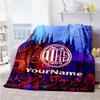 Ac Milan Customize Text Blanket Throw Customizable Blanket Soft Warm Cozy Versatile for Chair Seaside Nap Livingroom for All Occasions