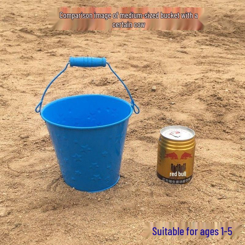 Children's Beach Toy Set: Iron Shovel and Bucket for Sand and Gardening