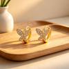 S925 Sterling Silver Butterfly Zircon Hoop Earrings - Fashionable and Versatile for Women