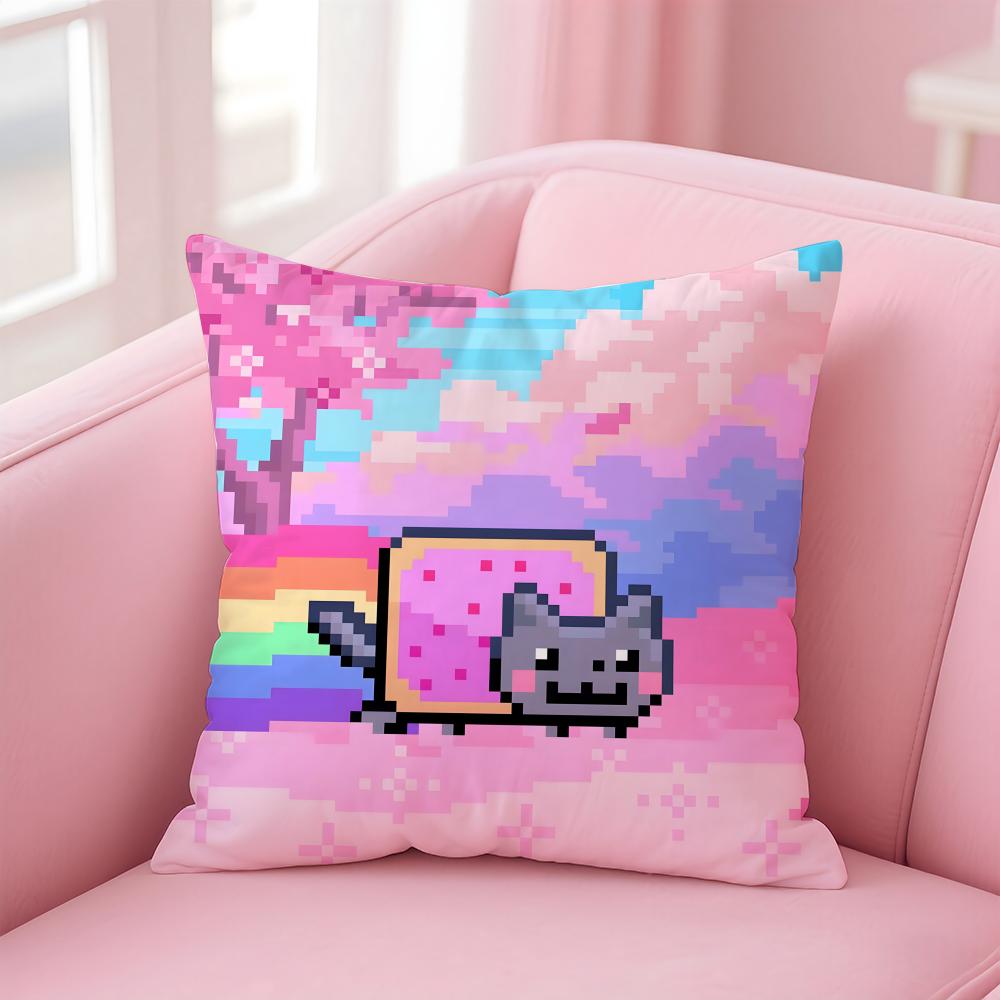 

Наволочка для подушки Nyan Cat, для дома и автомобиля, многоцелевая, двусторонняя, мягкая и прочная, для повседневного использования 30cmx30cm
