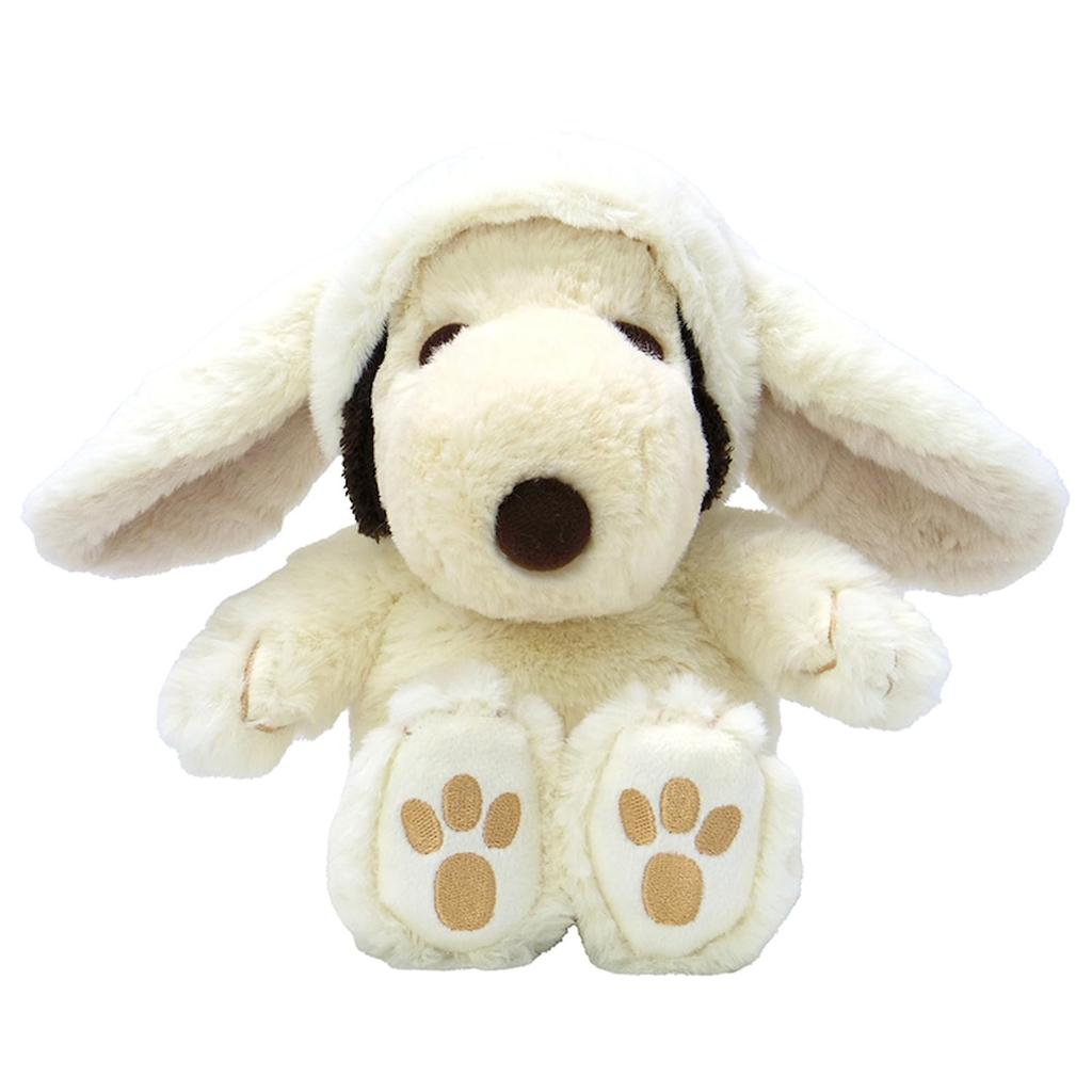 Nakajima Corporation Peanuts Snoopy Bunny Plush 22cm H x 22cm W x 19cm D Lop-Ear Toy, Small, White, 213747-25,
