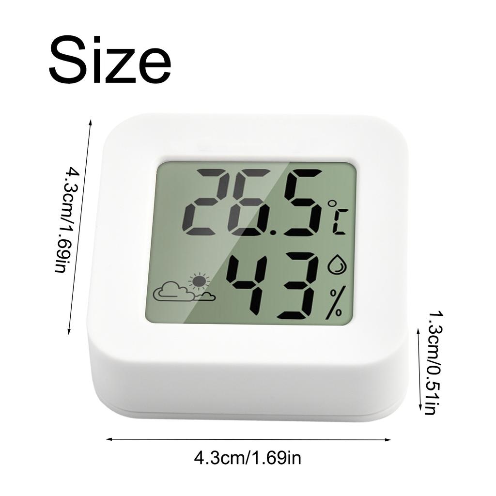 Thermometer humidity meter indoor mini LCD display time temperature for indoor