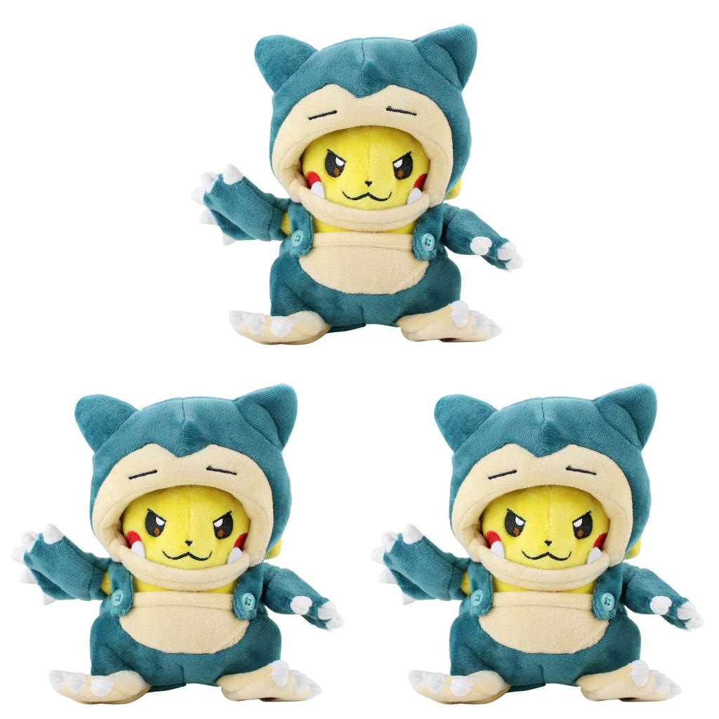 Peluche Pikachu e Snorlax Cross Dressing da 20 cm per Bambini Regalo Collezione