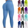 Europäische Schnelltrocknende Karierte Fitness-Yogahose, Po-Hebendes Blasen-Design, Damen Mehrfarbige Lange Freizeithose