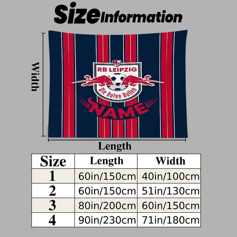 Custom Name RB Leipzig2 Printed Tapestry – Wall Hanging for Bedrooms, Dorms, and Home Decor