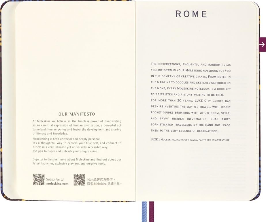 Moleskine LUXE X Moleskine Rome City Notebook, Hardcover, Pocket Size, Lined, CNLCRM
