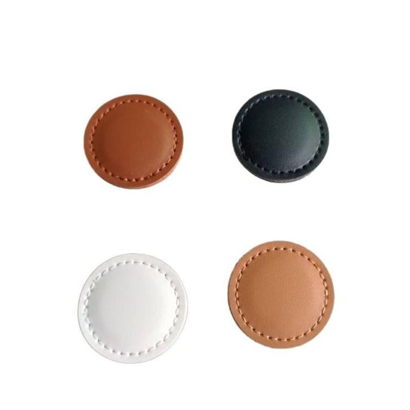 Flat Golf Ball Position Marker With Strong Magnetic Artificial Leather Round Golf Ball Marker Golfers Gift 4cm Size