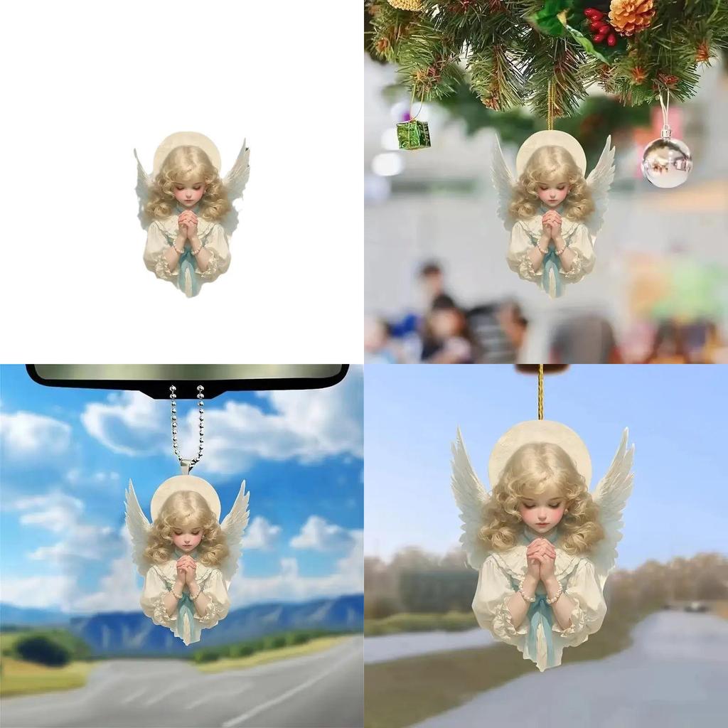Acrylic Angel Car Interior Decor Pendant For Stylish Vehicle Accessories