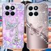 Pro Honor X6a Pouzdro na telefon HonorX6a X 6A 4G WDY-LX1 Roztomilý Motýl Květina Malované Měkký Silikon TPU Zadní Kryt Bumper