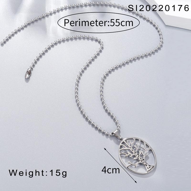 Nové dopaminové doplňky s přívěskem náhrdelník z nerezové oceli dutý náhrdelník ze stromu života Yiwu příslušenství