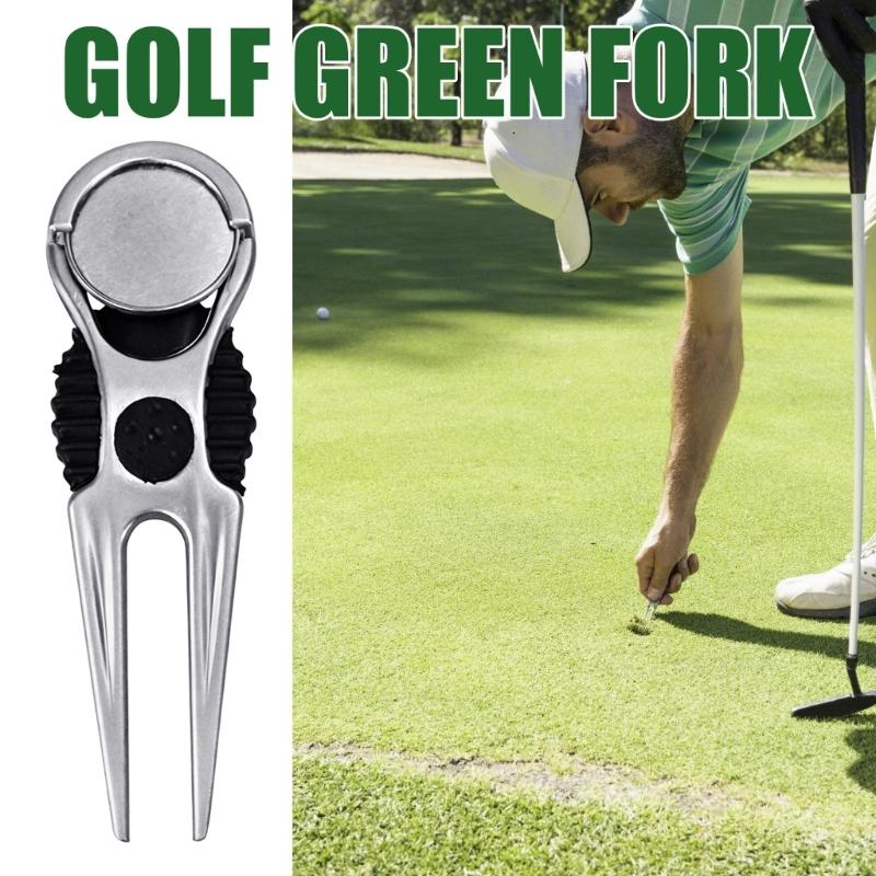 Golf Green Repair Tool with Compact Carry Size, Single-Piece Divot Fork for Course Play, Regular Golf Practice and Easy Golf Bag Storage