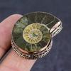 Ammonite Fossil Gemstone Copper Jewelry Ring Size 9