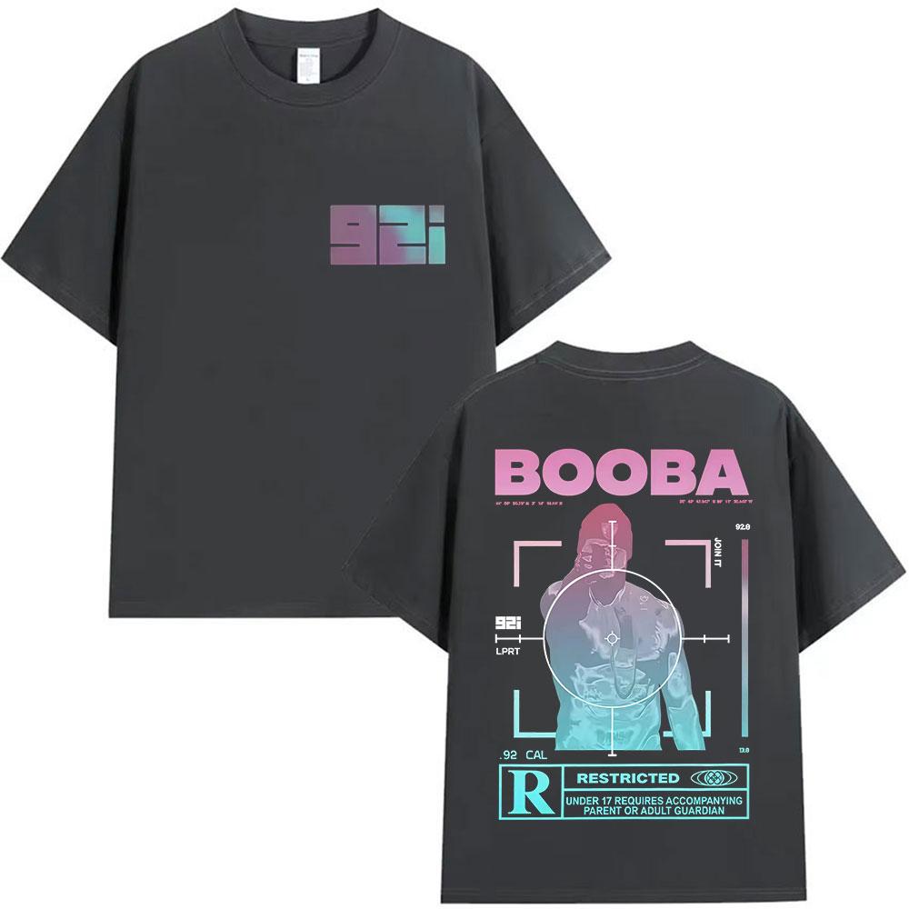 Rapper BOOBA B2O Tour 2025 Graphic T Shirts Mens Hip Hop Gothic Short Sleeve Tshirt Retro High Quality Cotton Tees Streetwear