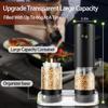 Electric Salt and Pepper Grinder Set, Automatic Mill, Adjustable Coarseness,   Convenient One-Hand Operation