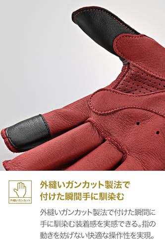 Daytona Motorcycle Gloves, Summer, Winter, Autumn, Spring, Leather (Cowhide), Made in Japan, Smartphone Compatible, Reinforced Pads, Externally Stitch