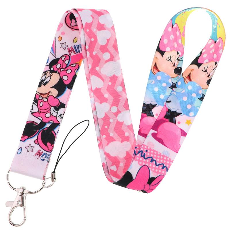 Anime Minnie Mickey Mouse Krkový popruh Šnúrka na kľúče Šnúrka Držiak na ID kartu Šperkové dekorácie Kľúčenka na doplnky Darčeky