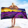 Lavender Beach Towel Purple Flower Bath Towel Bathroom Sport Bar Towel for Adult Kids Microfiber Shower Quick Dry Swimming Cover