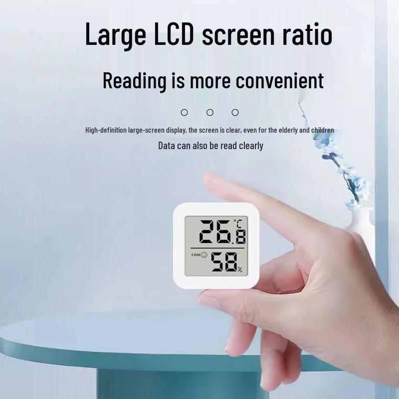 Wall-Mounted Household Indoor Thermometer & Hygrometer with Height Electronic Display for Nursery, Air, and Refrigerator Temperature Monitoring