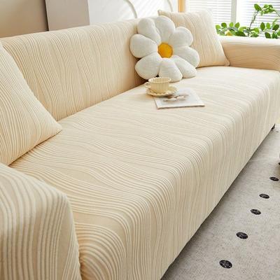 Housse de canapé élastique tout compris lavable Épaisse Jacquard Universelle Housse anti-taches Couleur unie Amovible Housses de canapé Décoration de la maison