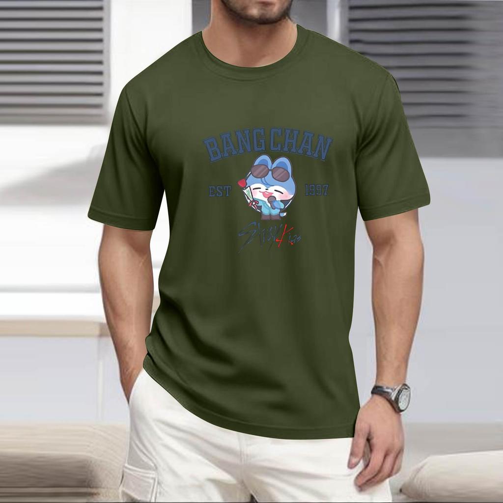 Men's Popular T-shirt Printed Round Neck Short Sleeve T-shirt