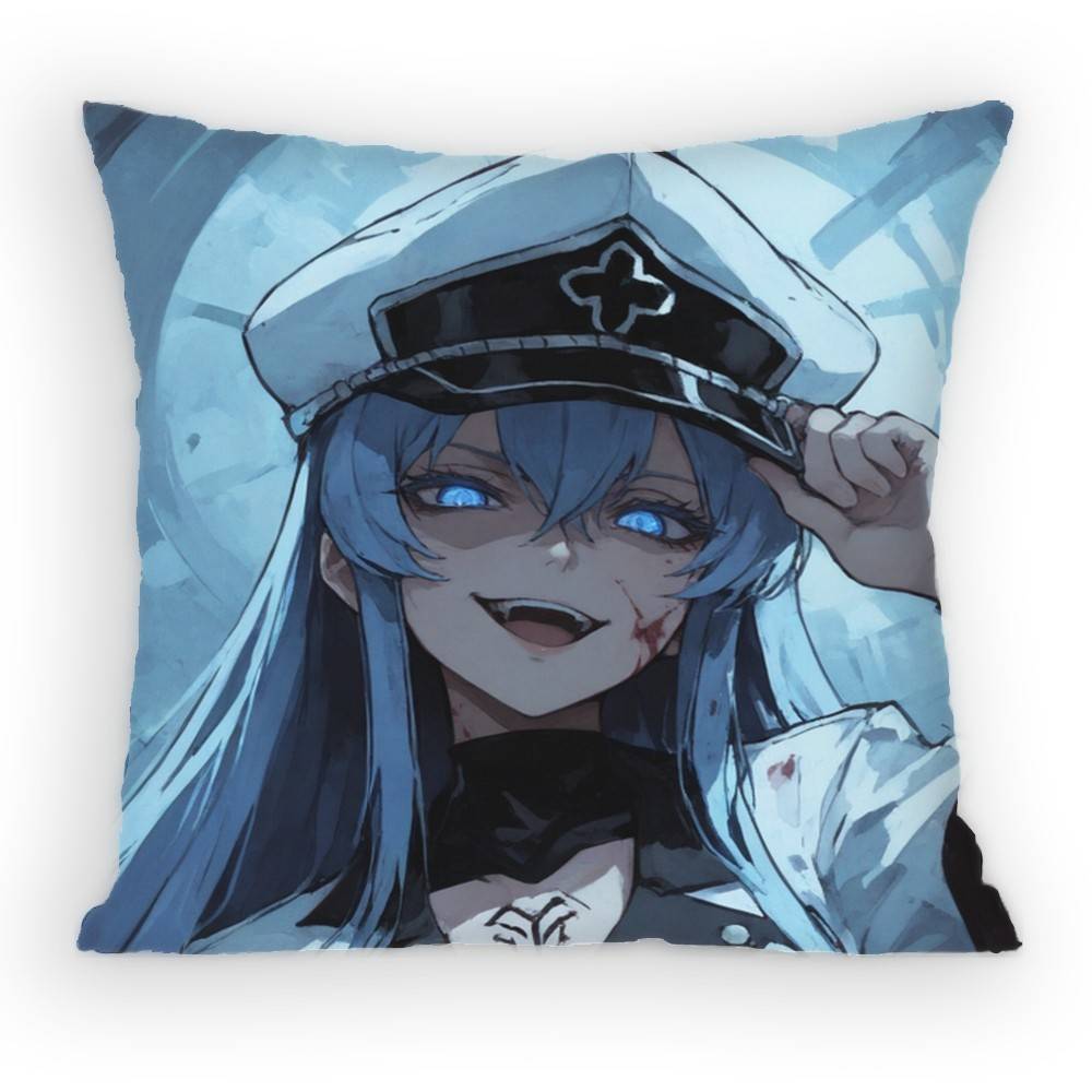 Akame ga KILL! Esdeath Pillow Case Anti-dustmite Pillowcase Invisible zipper silky short plush Sofa cushion cover