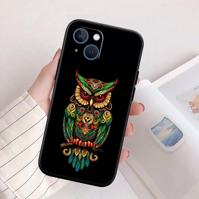 RP13 Cartoon Art Owl Phone Case for Samsung Galaxy S20 S21 S22 Ultra FE + Plus A21S A22 A24 A25 A26 A30 A30S A31