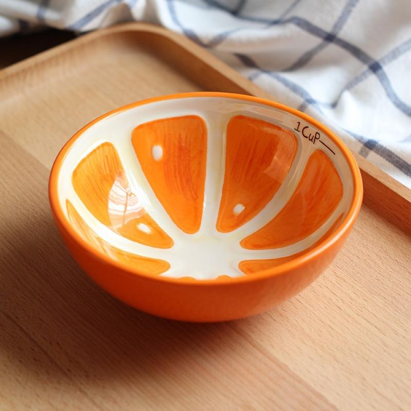 

5-inch Japanese Cartoon Fruit Shaped Noodle Bowl Ceramic Household Rice Bowl Restaurant Home Tableware Eating Dishes Soup Bowls оранжевый