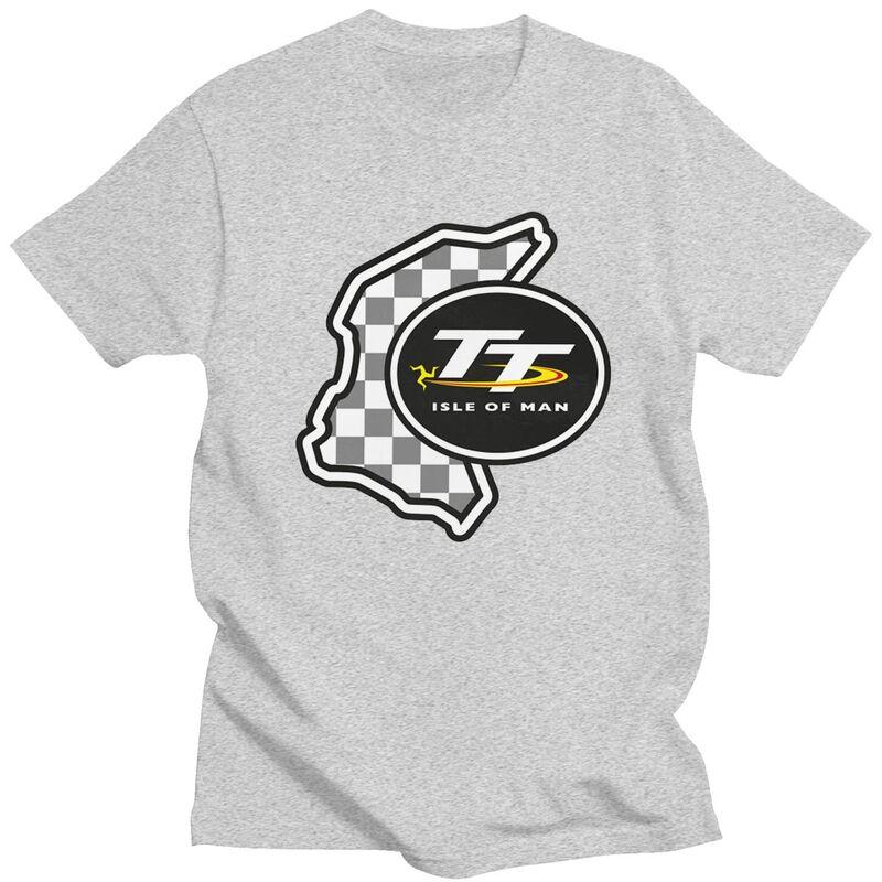 Niestandardowa koszulka Isle of Man TT dla mężczyzn z krótkim rękawem Modna koszulka z wyścigami motocyklowymi Czysta bawełna T-shirty Prezent