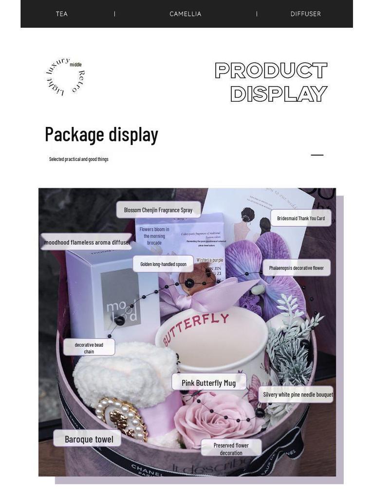 Purple Bridesmaid Gift Set: High-End Hug Bucket Box for Girls