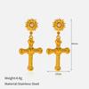 Hot-selling new ins wind titanium steel stud earrings in Europe and America, high-end trend wind stainless steel earrings, electroplated 18K gold jewe