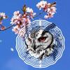 Kaijit - 3D Metal Wind Spinner with Artistic Owl Sketch Design, Dynamic Garden Windmill Decor