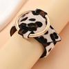 1PC Elegant Long Geometric Leopard Print Women's Bracelet, PU Leather, Daily Wear