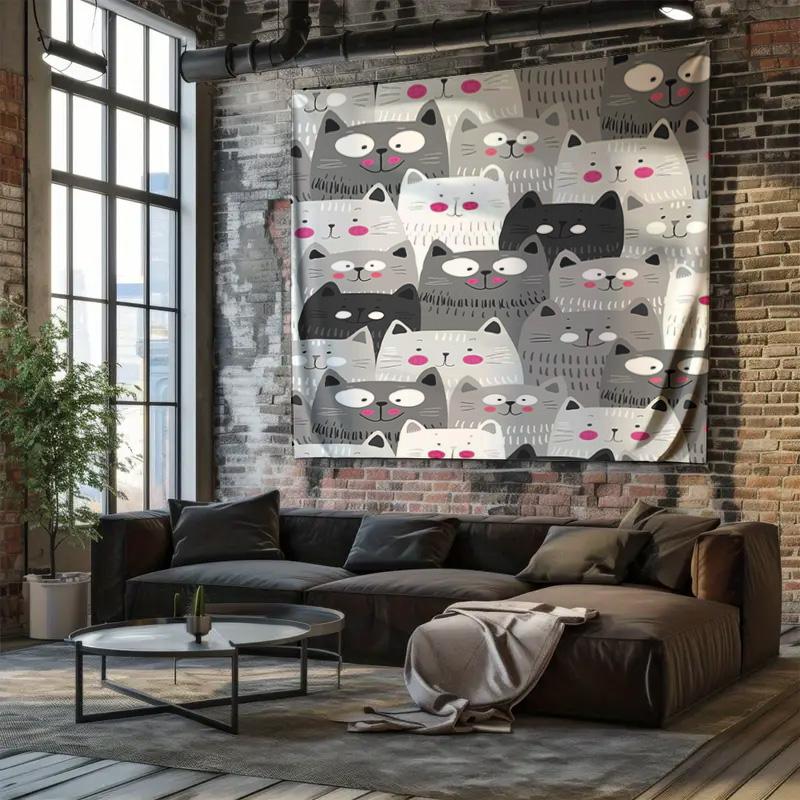 Bohemian Wall Tapestry Aesthetic Room Decor Nature Landscape Tapestry Forest Backdrop Large Wall Hanging Home Textile Vintage Ta