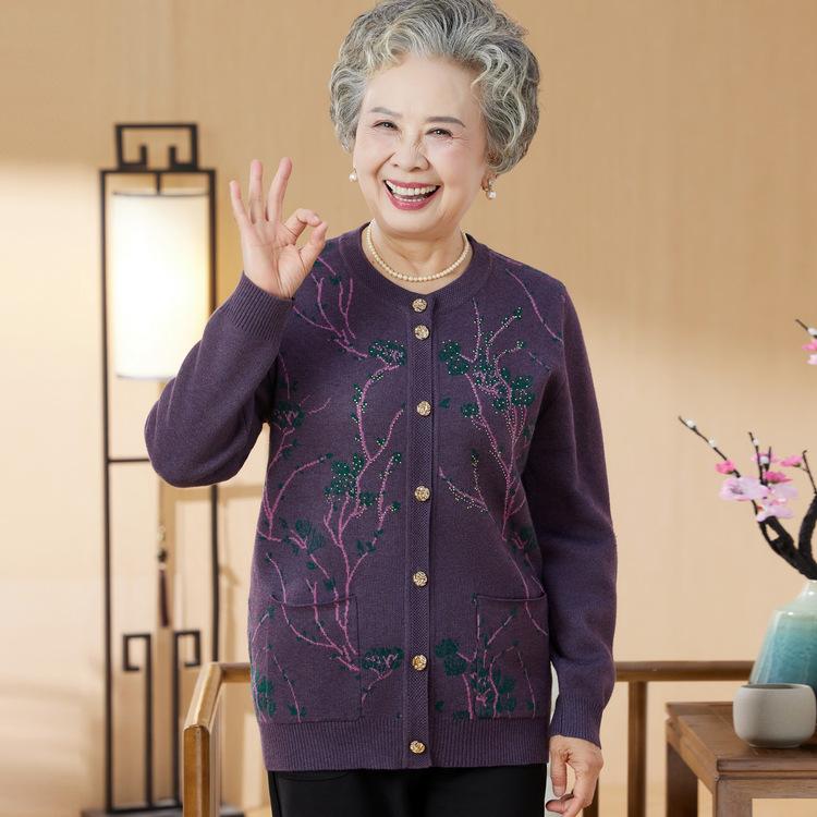 Mothers Knit Coats, Old People's Clothes, Grandma's Spring Sweaters, Cardigans, Loose Spring and Autumn Women.