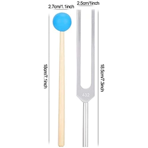 Wlongtor Tuning Fork, Energy Fork for Chakra Healing, Sound Therapy, Musical Instrument, Balancing, Healer, with Silicone Hammer Bag and Cleaning Clot