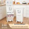 Japanese Style Odor-Proof Double-Layer Trash Can: Large Vertical Bin with Lid, Wet & Dry Separation, Dual Inner Liners.