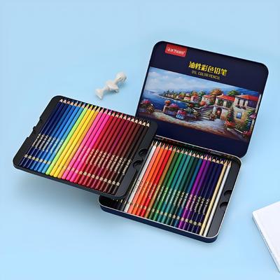 48-Farben Ölbasierter Wasserlöslicher Buntstift-Satz in Blechdose für Kunst und Zeichnen