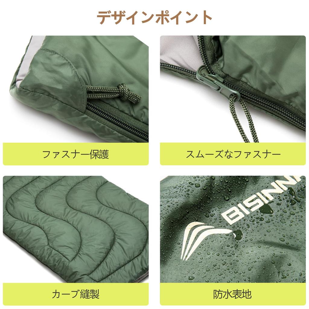 BISINNA Summer Sleeping Bag, Envelope-Style, Ultra-Lightweight (680g), Compact, Waterproof, 75x190cm, Outdoor, with Cap, Washable, 2-Way Comforter,