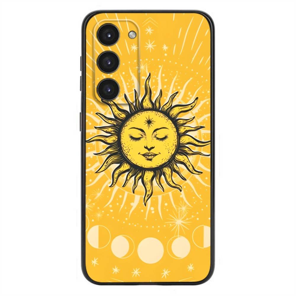 Suns Moons Clouds Astrological Phone Case For Samsung Galaxy A20,21s,22,31,32,52,53,72,73,80,91 Soft Liquid Silicone Black Cover