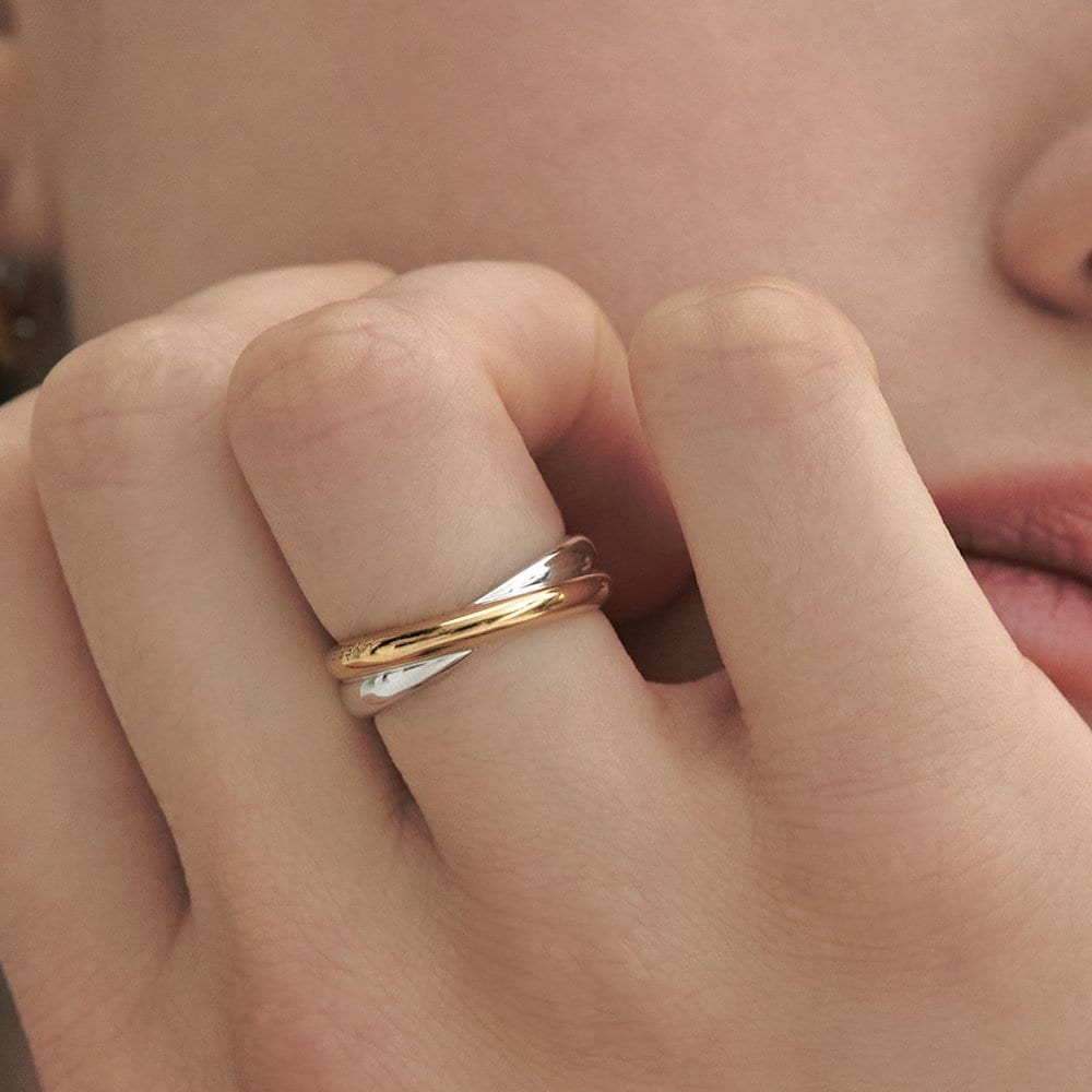 Subni Silver (C) Twist Slim Ring Hl6R49648C9