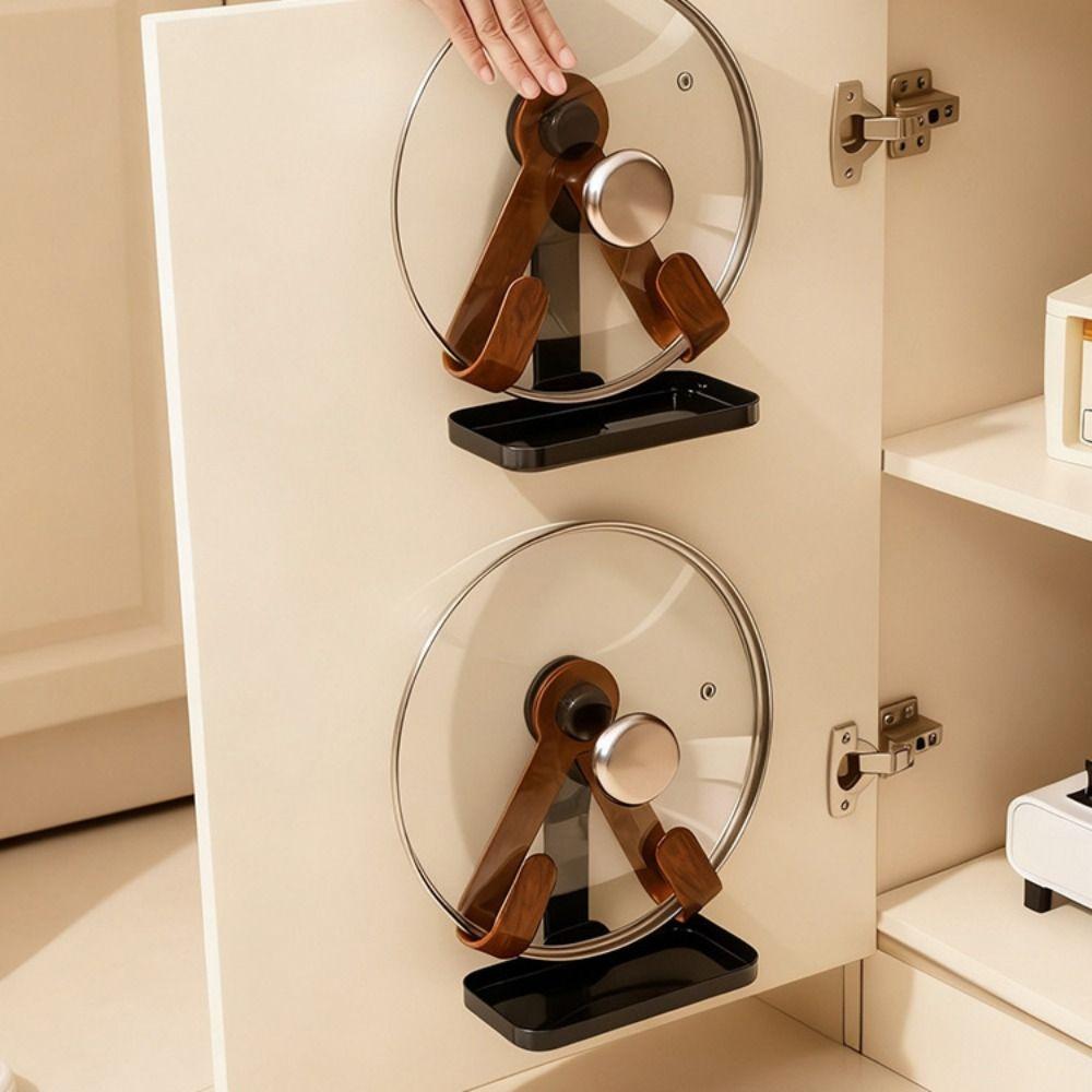 Waterproof Chopping Board Rack Adjustable Pot Cover Drain Holder Suction Cup Pot Lid Rack  Kitchen