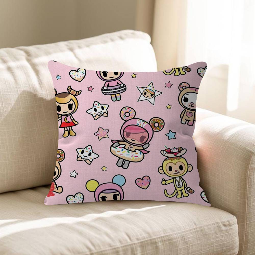 Japan TTokidokis Pillow Covers Cartoon Sofa Decorative Home Doublesided Printing Short Plush Cute Cushion Cover