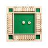 linglong H Traditional Four Sided Wooden 10 Number Pub Bar Board Dice Game For Shut the Box