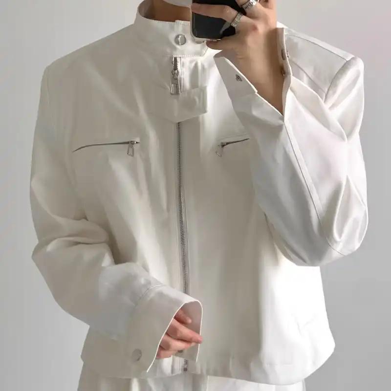 Осенняя американская ретро куртка с подплечниками мужская повседневная стильная укороченная куртка топ S